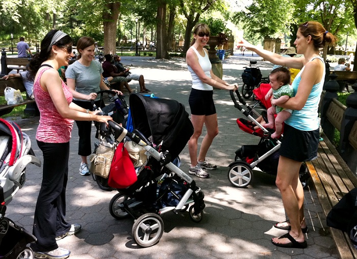 Movin Mamas baby and me exercise class in central park NYC 