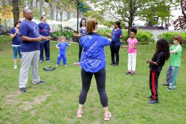 NYC family fitness, group fitness classes in the park 