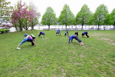 Family fitness in prospect park Brooklyn, preschool kids, toddlers 