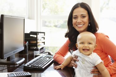 working mom, best companies, mother, baby, working, home office