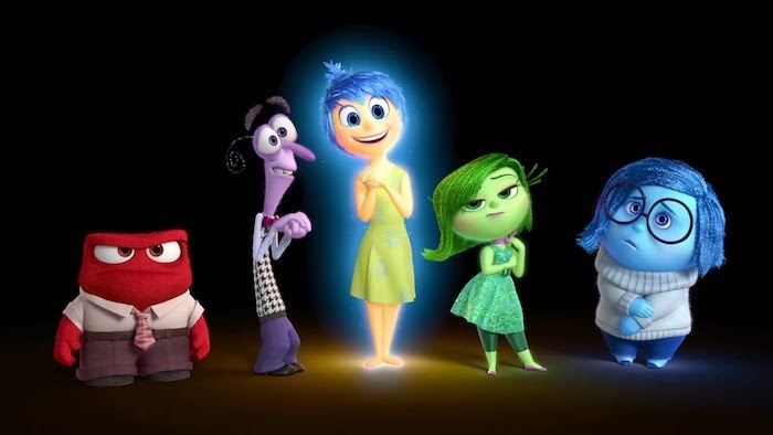 inside out, emotions, sad, happy, angry, joy, fear, green, colorful, yellow, blue, red, purple
