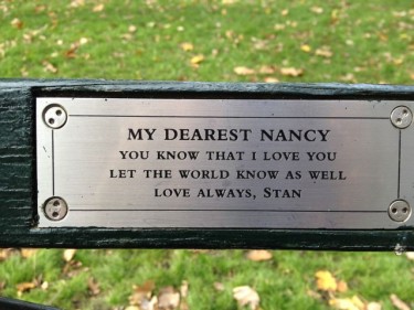 Benches of Central Park, New York City, Love Letters 