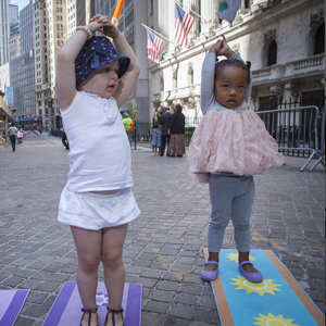 two young girls doing yoga in NYC, kids yoga, benefits of yoga 