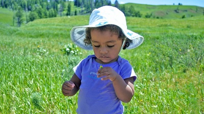 Little girl in a field, green home makeover planning 