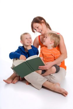 iStock-mom-reading-to-two-children