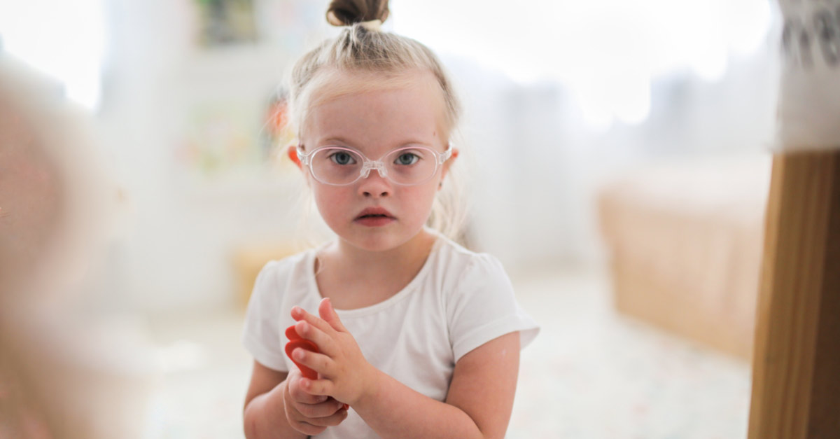 toddler with glasses