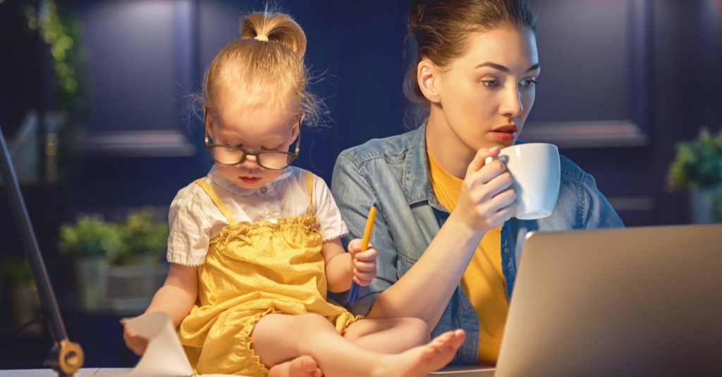 mother finding work life balance with daughter