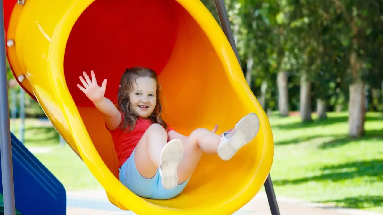 outdoor play slide