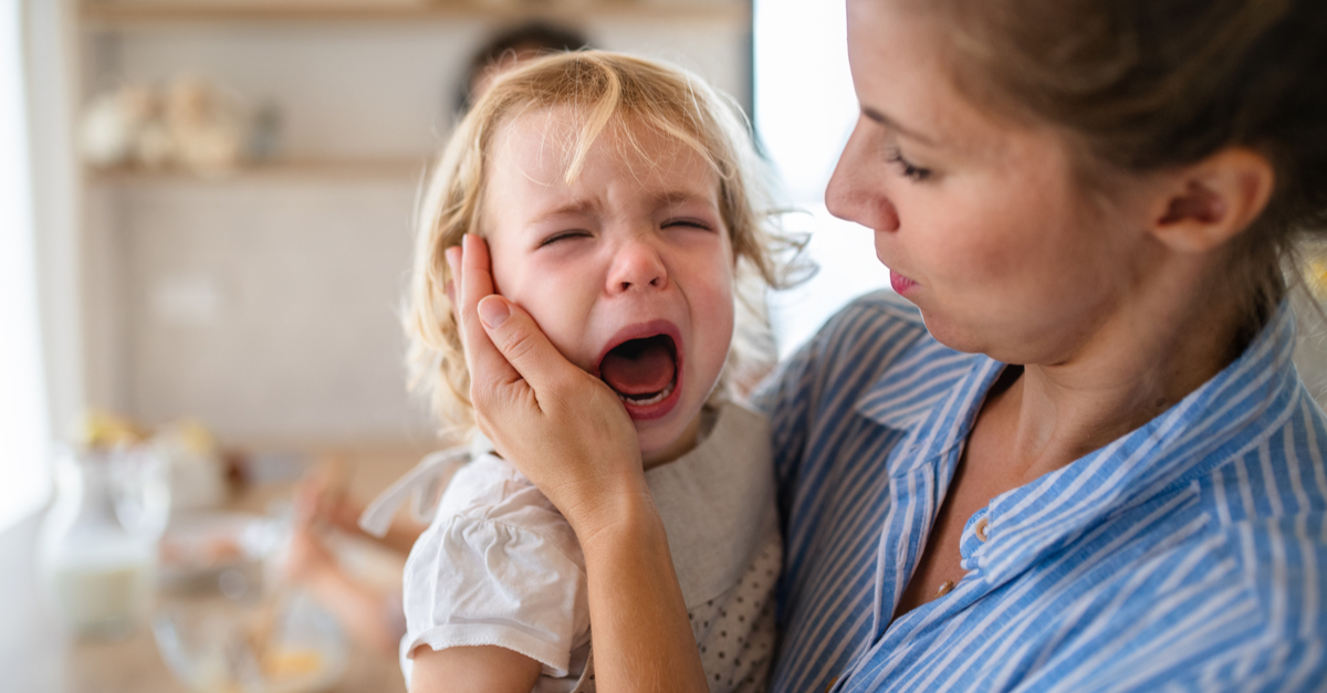 toddler girl having tantrum