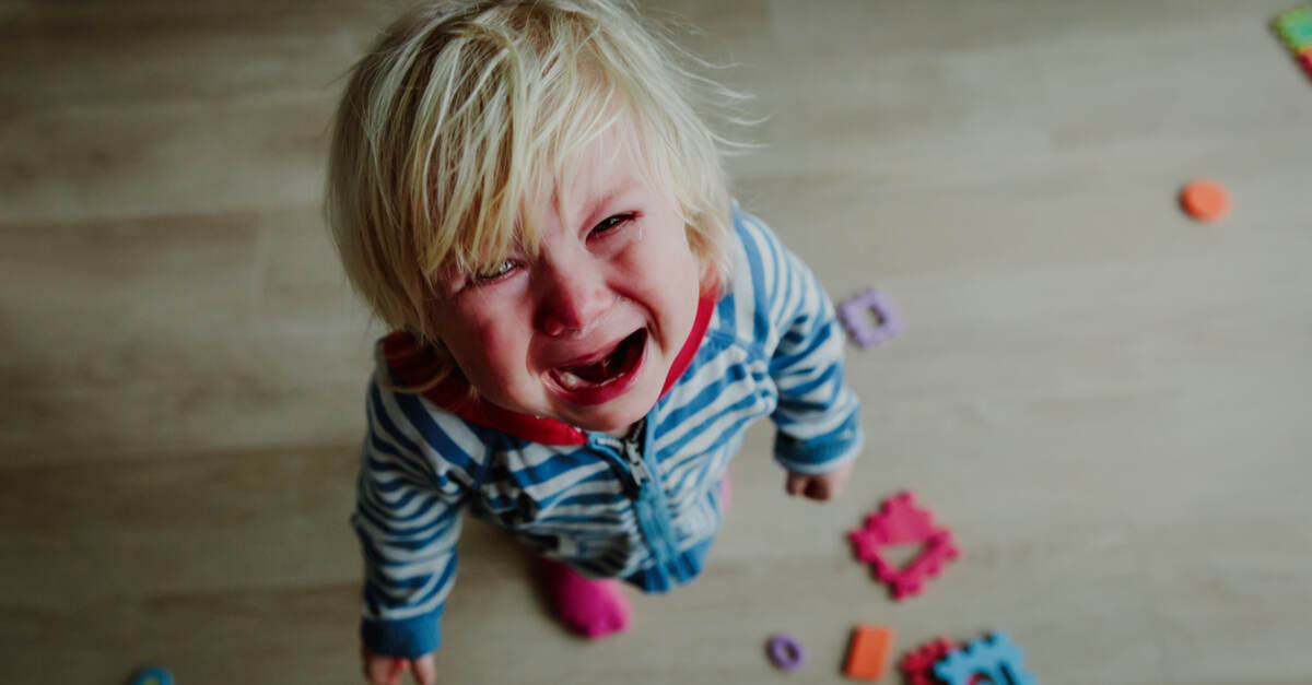 upset toddler crying