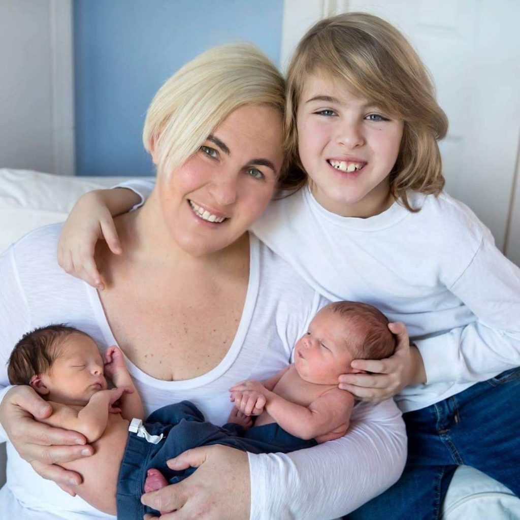 parent with twins born by surrogate