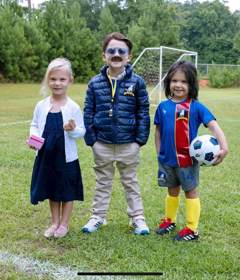 Kids dressed as Ted Lasso characters