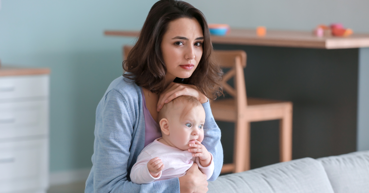 mom with postpartum depression