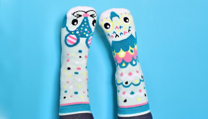 Pals Owl and Mouse Anni Betts Artist Series Socks